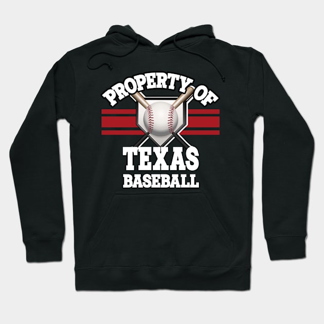 Proud Name Texas Graphic Property Vintage Baseball Hoodie by QuickMart